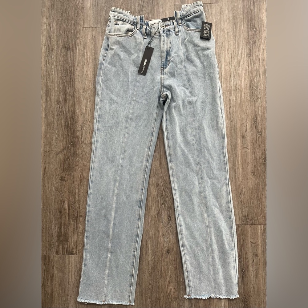 Fashion Nova | Lola Reconstructed Waistband Jeans | Light Wash